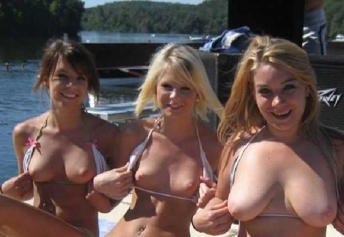 Hot young girls flashing boobs